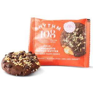 Rhythm 108 Swiss Organic Vegan Chocolate Peanut Butter Soft-Baked Filled Cookie 12 x 50g Rhythm 108 Swiss Organic Vegan Chocolate Peanut Butter Soft-Baked Filled Cookie 12 x 50g