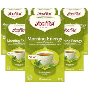 YOGI TEA , Morning Energy, Organic Herbal Tea, Blend of Mate, Green Coffee Beans and Maca, 6 Packs x 17 Tea Bags (102 Teabags Total) YOGI TEA , Morning Energy, Organic Herbal Tea, Blend of Mate, Green Coffee Beans and Maca, 6 Packs x 17 Tea Bags (102 Teabags Total)