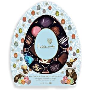 Holdsworth Handmade English chocolates Holdsworth Chocolates Gift Box Easter Chocolate Egg Shaped Gift Box 160g. Vegetarian Easter Hamper of Luxury Chocolates, Pralines & Truffles Covered in Milk & Dark Chocolate. Holdsworth Handmade English chocolates Holdsworth Chocolates Gift Box Easter Chocolate Egg Shaped Gift Box 160g. Vegetarian Easter Hamper of Luxury Chocolates, Pralines & Truffles Covered in Milk & Dark Chocolate.