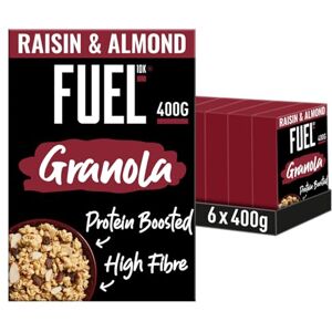 FUEL10K Raisin & Almond High Protein Granola Breakfast Cereal, 400 g (Pack of 6) FUEL10K Raisin & Almond High Protein Granola Breakfast Cereal, 400 g (Pack of 6)