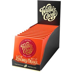 Willie's Cacao Luscious Orange 65% Dark Chocolate bar 50g x 12 Vegan Artisan made Willie's Cacao Luscious Orange 65% Dark Chocolate bar 50g x 12 Vegan Artisan made