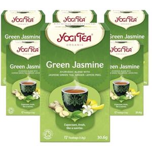 YOGI TEA , Green Jasmine, Organic Herbal Tea, Blend of Jasmine Green Tea, Ginger and Lemon Peel, 6 Packs x 17 Tea Bags (102 Teabags Total) YOGI TEA , Green Jasmine, Organic Herbal Tea, Blend of Jasmine Green Tea, Ginger and Lemon Peel, 6 Packs x 17 Tea Bags (102 Teabags Total)
