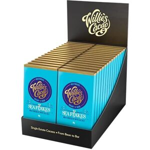 Willie's Cacao Sea Flakes milk chocolate bar, 44% Milk Chocolate with Cornish Sea Salt 26g x 30 Artisan Chocolate Bean to bar Willie's Cacao Sea Flakes milk chocolate bar, 44% Milk Chocolate with Cornish Sea Salt 26g x 30 Artisan Chocolate Bean to bar
