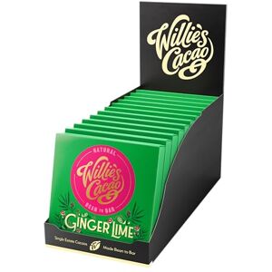 Willie's Cacao Ginger Lime 70% Dark Chocolate bar 50g x 12 Vegan Artisan made Willie's Cacao Ginger Lime 70% Dark Chocolate bar 50g x 12 Vegan Artisan made