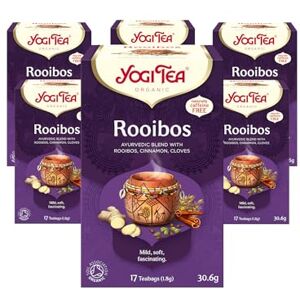 YOGI TEA , Rooibos, Organic Spice and Herbal Tea, Caffeine Free, Blend of Rooibos, Cinnamon and Cloves, 6 Packs x 17 Tea Bags (102 Teabags Total) YOGI TEA , Rooibos, Organic Spice and Herbal Tea, Caffeine Free, Blend of Rooibos, Cinnamon and Cloves, 6 Packs x 17 Tea Bags (102 Teabags Total)