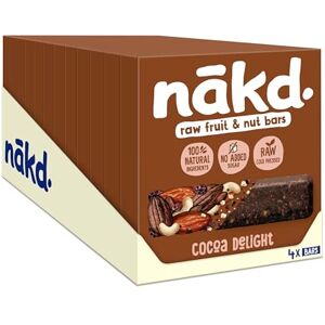 Nakd Cocoa Delight Natural Fruit & Nut Bars Vegan Healthy Snack Gluten Free 35g x 48 bars Nakd Cocoa Delight Natural Fruit & Nut Bars Vegan Healthy Snack Gluten Free 35g x 48 bars