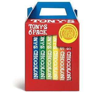 Tony's Chocolonely Rainbow Classic Pack 6 x 180g Chocolate Bars, Selection Pack Gift Box, 6 Flavours, Vegetarian Belgian Fairtrade Chocolate Tony's Chocolonely Rainbow Classic Pack 6 x 180g Chocolate Bars, Selection Pack Gift Box, 6 Flavours, Vegetarian Belgian Fairtrade Chocolate