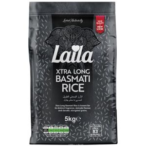 LAILA Extra Long Grain Rice 5 Kg 100 % Gluten Free Extra Long Grain White Basmati Rice with Aroma Fragrant, Package May Vary LAILA Extra Long Grain Rice 5 Kg 100 % Gluten Free Extra Long Grain White Basmati Rice with Aroma Fragrant, Package May Vary