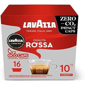 Lavazza , A Modo Mio Qualità Rossa, 96 Coffee Capsules, with Chocolate and Dried Fruit Notes, Arabica and Robusta, Intensity 10/13, Medium Roasting, Compostable, 6 Packs of 16 Compostable Coffee Pods Lavazza , A Modo Mio Qualità Rossa, 96 Coffee Capsules, with Chocolate and Dried Fruit Notes, Arabica and Robusta, Intensity 10/13, Medium Roasting, Compostable, 6 Packs of 16 Compostable Coffee Pods