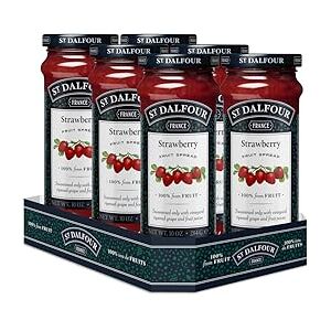 St Dalfour St. Dalfour Strawberry Fruit Spread 284g – No Added Sugar, 100% Real Fruit, All-Natural Jam Alternative, Vegan, Gluten-Free, Non-GMO, Made in France Bulk Pack 6 x 284g St Dalfour St. Dalfour Strawberry Fruit Spread 284g – No Added Sugar, 100% Real Fruit, All-Natural Jam Alternative, Vegan, Gluten-Free, Non-GMO, Made in France Bulk Pack 6 x 284g