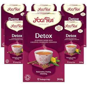 YOGI TEA , Detox Dandelion Burdock Root, Organic Herbal Tea, Naturally Caffeine Free, Blend of Liquorice, Dandelion and Cinnamon, 6 Packs x 17 Tea Bags (102 Teabags Total) YOGI TEA , Detox Dandelion Burdock Root, Organic Herbal Tea, Naturally Caffeine Free, Blend of Liquorice, Dandelion and Cinnamon, 6 Packs x 17 Tea Bags (102 Teabags Total)