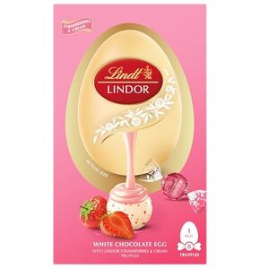 Lindt Lindor Strawberries and Cream Chocolate Easter Egg 260g – Chocolate Truffles with Strawberries and Cream Filling – Spring Inspired Easter Chocolate – Easter, gift Lindt Lindor Strawberries and Cream Chocolate Easter Egg 260g – Chocolate Truffles with Strawberries and Cream Filling – Spring Inspired Easter Chocolate – Easter, gift