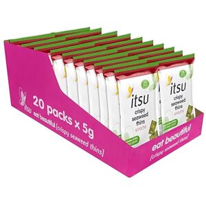 Itsu Sriracha Flavour Seaweed Thins 5g Crispy Seaweed Thins Vegan Low Calorie Healthy Snack Pack of 20 Itsu Sriracha Flavour Seaweed Thins 5g Crispy Seaweed Thins Vegan Low Calorie Healthy Snack Pack of 20