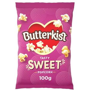 Butterkist Cinema SWEET Popcorn 100g, Case of 8 Bags Gluten free, Source of Fibre, Made from Wholegrains, No Artificial Colours or Flavours, Suitable for Vegetarians Butterkist Cinema SWEET Popcorn 100g, Case of 8 Bags Gluten free, Source of Fibre, Made from Wholegrains, No Artificial Colours or Flavours, Suitable for Vegetarians