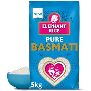 ELEPHANT ATTA Elephant Pure Basmati 5kg Premium Basmati White Rice 100% Aged Basmati From The Foothills Himalayas (Pack of 1) 5kg ELEPHANT ATTA Elephant Pure Basmati 5kg Premium Basmati White Rice 100% Aged Basmati From The Foothills Himalayas (Pack of 1) 5kg