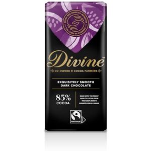 Divine 85% Cocoa Dark Chocolate, 90 g bar (pack of 15) Divine 85% Cocoa Dark Chocolate, 90 g bar (pack of 15)