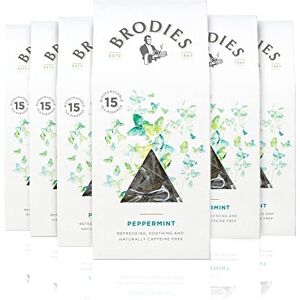 Brodies Peppermint in Biodegradable Pyramid Bags 100% Natural Eco-Friendly and Sustainably Sourced 6 Boxes Of 15 Pyramid Bags Total Of 90 Plastic Free Pyramid Teabags Brodies Peppermint in Biodegradable Pyramid Bags 100% Natural Eco-Friendly and Sustainably Sourced 6 Boxes Of 15 Pyramid Bags Total Of 90 Plastic Free Pyramid Teabags