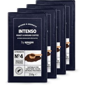 by Amazon Ground Coffee Caffè Intenso, Light Roast,1kg (4 Packs of 250g) Rainforest Alliance Certified by Amazon Ground Coffee Caffè Intenso, Light Roast,1kg (4 Packs of 250g) Rainforest Alliance Certified