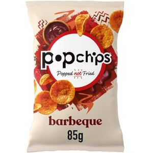 Popchips Barbeque Sharing Crisps 85g (Pack of 8) Popped not fried, No artificial flavours or colours, Suitable for vegans Popchips Barbeque Sharing Crisps 85g (Pack of 8) Popped not fried, No artificial flavours or colours, Suitable for vegans