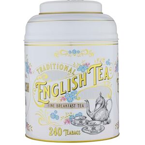 New English Teas Vintage Victorian Tea Tin in White with 240 English Breakfast Teabags New English Teas Vintage Victorian Tea Tin in White with 240 English Breakfast Teabags