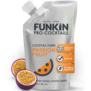 Funkin Passion Fruit Puree Cocktail Mixer Made with Real Passionfruit Fresh Fruit Puree for Professional Cocktails, Smoothies, & Desserts 0% ABV Resealable Pouch 1kg, Pack of 1 Funkin Passion Fruit Puree Cocktail Mixer Made with Real Passionfruit Fresh Fruit Puree for Professional Cocktails, Smoothies, & Desserts 0% ABV Resealable Pouch 1kg, Pack of 1