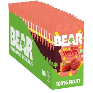BEAR Super Sour Strawberry & Apple Yoyos Dried Fruit Rolls Healthy Vegan 20g (18 packs) BEAR Super Sour Strawberry & Apple Yoyos Dried Fruit Rolls Healthy Vegan 20g (18 packs)