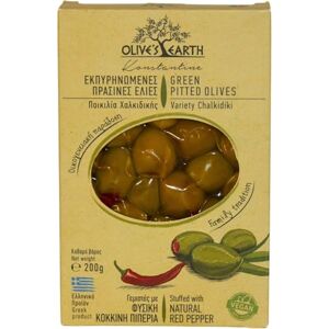 Olive's Earth Olive’s Earth Greek Green Pitted Olives Stuffed with Red Pepper, Chalkidiki Variety 4 x 200g (800g) Natural Preservative-Free Vegan Snack & Mediterranean Appetiser Healthy Gourmet Olives Olive's Earth Olive’s Earth Greek Green Pitted Olives Stuffed with Red Pepper, Chalkidiki Variety 4 x 200g (800g) Natural Preservative-Free Vegan Snack & Mediterranean Appetiser Healthy Gourmet Olives