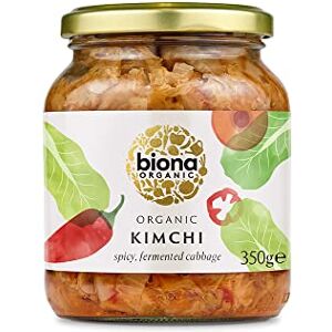 Biona Organic Kimchi 350 g, Pack of 6 Fresh, Naturally Fermented Organic Vegetables Napa and White Cabbage With Spicy Chilli Naturally Vegan No Additives Biona Organic Kimchi 350 g, Pack of 6 Fresh, Naturally Fermented Organic Vegetables Napa and White Cabbage With Spicy Chilli Naturally Vegan No Additives