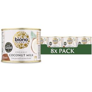 Biona Organic Coconut Milk ,Dairy Free, Naturally Vegan Pressed from Coconut Kernels For Cooking and Baking Vegan,200 ml (Pack of 8) Biona Organic Coconut Milk ,Dairy Free, Naturally Vegan Pressed from Coconut Kernels For Cooking and Baking Vegan,200 ml (Pack of 8)