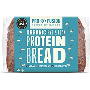 Profusion Organic Protein Bread 250g, Pack of 9 Rye & Flax Seed Wholegrain, Source of Fibre & Alternative to Wheat Bread Low Carb Bread Vegan & Plant-Based Protein Profusion Organic Protein Bread 250g, Pack of 9 Rye & Flax Seed Wholegrain, Source of Fibre & Alternative to Wheat Bread Low Carb Bread Vegan & Plant-Based Protein