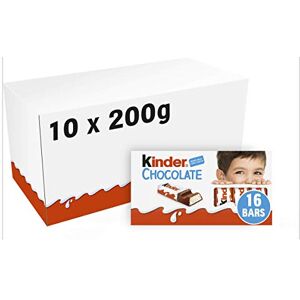 Kinder Chocolate Small Bars, Bulk Chocolate Gift Box, Fine Milk Chocolate Bar with a Milky Filling, Pack of 10 x 200g Kinder Chocolate Small Bars, Bulk Chocolate Gift Box, Fine Milk Chocolate Bar with a Milky Filling, Pack of 10 x 200g