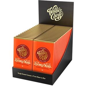 Willie's Cacao Luscious Orange, 65% Dark Chocolate with orange bar- 26g x 30 Vegan chocolate Artisan chocolate Bean to bar Willie's Cacao Luscious Orange, 65% Dark Chocolate with orange bar- 26g x 30 Vegan chocolate Artisan chocolate Bean to bar