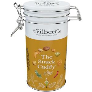 Mr Filbert's The Snack Caddy! Non-Nut Selection, Biltong, Chilli Rice Crackers, Green Olives with Basil and Coriander, Sea Salt Crunchy Corn and Barbeque Crunchy Corn, Large Tin, 180g Mr Filbert's The Snack Caddy! Non-Nut Selection, Biltong, Chilli Rice Crackers, Green Olives with Basil and Coriander, Sea Salt Crunchy Corn and Barbeque Crunchy Corn, Large Tin, 180g