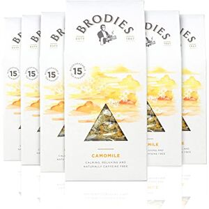 Brodies Camomile in Biodegradable Pyramid Bags 100% Natural Eco-Friendly and Sustainably Sourced 6 Boxes Of 15 Tea Bags Total Of 90 Plastic Free Pyramid Teabags Brodies Camomile in Biodegradable Pyramid Bags 100% Natural Eco-Friendly and Sustainably Sourced 6 Boxes Of 15 Tea Bags Total Of 90 Plastic Free Pyramid Teabags