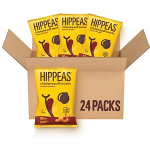 Hippeas Smoky Paprika Chickpea Puff Vegan Multipack Crisps 24 x 22g Snack Bags Plant-Based, Source of Protein Free from Gluten & Artificial Flavours Light & Crunchy 91 calories per serving Hippeas Smoky Paprika Chickpea Puff Vegan Multipack Crisps 24 x 22g Snack Bags Plant-Based, Source of Protein Free from Gluten & Artificial Flavours Light & Crunchy 91 calories per serving