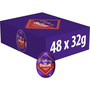 Cadbury Dairy Milk Biscoff Filled Chocolate Egg, Filled With Crunchy Lotus Pieces & Biscoff Spread, Easter Gift, 32 g (Pack of 48) Cadbury Dairy Milk Biscoff Filled Chocolate Egg, Filled With Crunchy Lotus Pieces & Biscoff Spread, Easter Gift, 32 g (Pack of 48)