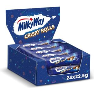 Milky Way Crispy Rolls, Milk Chocolate, Biscuit Snack bar, Single 22.5 g (1 x 24 Bars) Milky Way Crispy Rolls, Milk Chocolate, Biscuit Snack bar, Single 22.5 g (1 x 24 Bars)