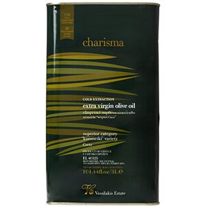 Charisma Vassilakis Estate – Greek Extra Virgin Olive Oil from Crete – 3L Tin – Cold Pressed Koroneiki Olives – Low Acidity < 0.4% – Premium EVOO Charisma Vassilakis Estate – Greek Extra Virgin Olive Oil from Crete – 3L Tin – Cold Pressed Koroneiki Olives – Low Acidity < 0.4% – Premium EVOO