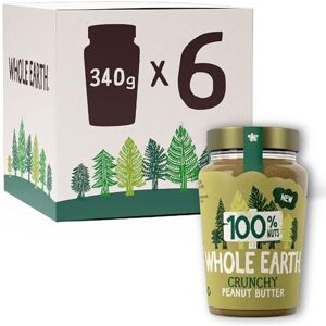 Whole Earth • 100% Original Crunchy Peanut Butter • Nothing but Peanuts • Nut Spread Made with 100% Natural Ingredients • No Added Sugar • High Protein • Gluten Free • Vegan Friendly • 340g x 6 Jars Whole Earth • 100% Original Crunchy Peanut Butter • Nothing but Peanuts • Nut Spread Made with 100% Natural Ingredients • No Added Sugar • High Protein • Gluten Free • Vegan Friendly • 340g x 6 Jars