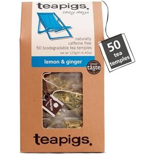 teapigs Lemon & Ginger Tea Caffeine-Free Herbal Tea Bags with Ginger, Lemon & Liquorice Root Natural and Refreshing Blend 50 Temples teapigs Lemon & Ginger Tea Caffeine-Free Herbal Tea Bags with Ginger, Lemon & Liquorice Root Natural and Refreshing Blend 50 Temples
