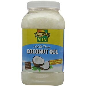 Tropical Sun Coconut Oil 100% Pure 2L Raw, Cold Pressed, Unrefined Natural Coconut Oil for Cooking, Hair and Skin Vegan and Gluten-Free Tropical Sun Coconut Oil 100% Pure 2L Raw, Cold Pressed, Unrefined Natural Coconut Oil for Cooking, Hair and Skin Vegan and Gluten-Free