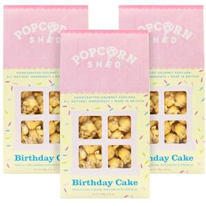 Popcorn Shed Birthday Cake Gourmet Popcorn (3 x 80g) Vanilla Caramel Gourmet Popcorn with White Chocolate & Sprinkles, Easy & Low Calorie Snack, Perfect for Parties, Movie Nights & Gifting Popcorn Shed Birthday Cake Gourmet Popcorn (3 x 80g) Vanilla Caramel Gourmet Popcorn with White Chocolate & Sprinkles, Easy & Low Calorie Snack, Perfect for Parties, Movie Nights & Gifting