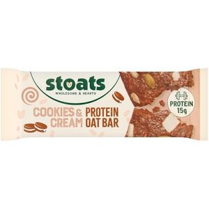 Stoats Cookies & Cream Protein Oat Bars – Made with Scottish Oats, High in Fibre, Individually Wrapped 80g Bars (Pack of 16) Stoats Cookies & Cream Protein Oat Bars – Made with Scottish Oats, High in Fibre, Individually Wrapped 80g Bars (Pack of 16)