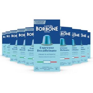 CAFFÈ BORBONE Decaffeinated Espresso Capsules, Nespresso Compatible, 100 Recyclable Aluminium Pods, Italian Made CAFFÈ BORBONE Decaffeinated Espresso Capsules, Nespresso Compatible, 100 Recyclable Aluminium Pods, Italian Made