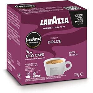 Lavazza A Modo Mio Lungo Dolce, 96 Coffee Capsules, with Aromatic Notes of Dried Fruits, for a Sweet Espresso, 100% Arabica, Intensity 6/13, Medium Roasting, 6 Packs of 16 Coffee Pods Lavazza A Modo Mio Lungo Dolce, 96 Coffee Capsules, with Aromatic Notes of Dried Fruits, for a Sweet Espresso, 100% Arabica, Intensity 6/13, Medium Roasting, 6 Packs of 16 Coffee Pods