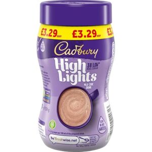 Cadbury Highlights Milk Chocolate Hot Drink, Low Calorie, Stir in Hot Water, Approximately 14 Servings, 154g (Pack of 6) Cadbury Highlights Milk Chocolate Hot Drink, Low Calorie, Stir in Hot Water, Approximately 14 Servings, 154g (Pack of 6)