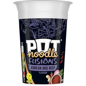 Pot Noodle Fusions Korean BBQ Beef Instant Snack vegan* quick to make noodles 8x 100 g Pot Noodle Fusions Korean BBQ Beef Instant Snack vegan* quick to make noodles 8x 100 g