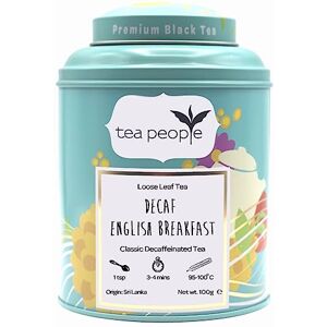 Tea People Decaf English Breakfast, 100g Loose Leaf Tea in Tin Caddy Tea People Decaf English Breakfast, 100g Loose Leaf Tea in Tin Caddy