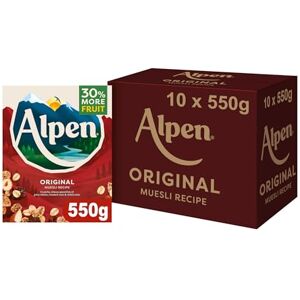 Alpen Original Muesli, Breakfast, High in Fibre, Vegetarian, Low Sugar, (Pack of 10) 550g Alpen Original Muesli, Breakfast, High in Fibre, Vegetarian, Low Sugar, (Pack of 10) 550g