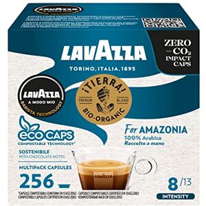 Lavazza A Modo Mio Tierra for Amazonia, 256 Coffee Capsules, for an Espresso with Chocolate Notes, 100% Arabica, Intensity 8/13, Medium Roast, 16 Packs x 16 Capsules Lavazza A Modo Mio Tierra for Amazonia, 256 Coffee Capsules, for an Espresso with Chocolate Notes, 100% Arabica, Intensity 8/13, Medium Roast, 16 Packs x 16 Capsules